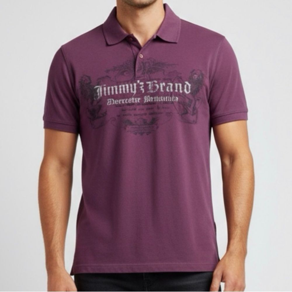 Vintage Y2k Jimmyz Brand Purple Polo Shirt For Men Hardy Ed